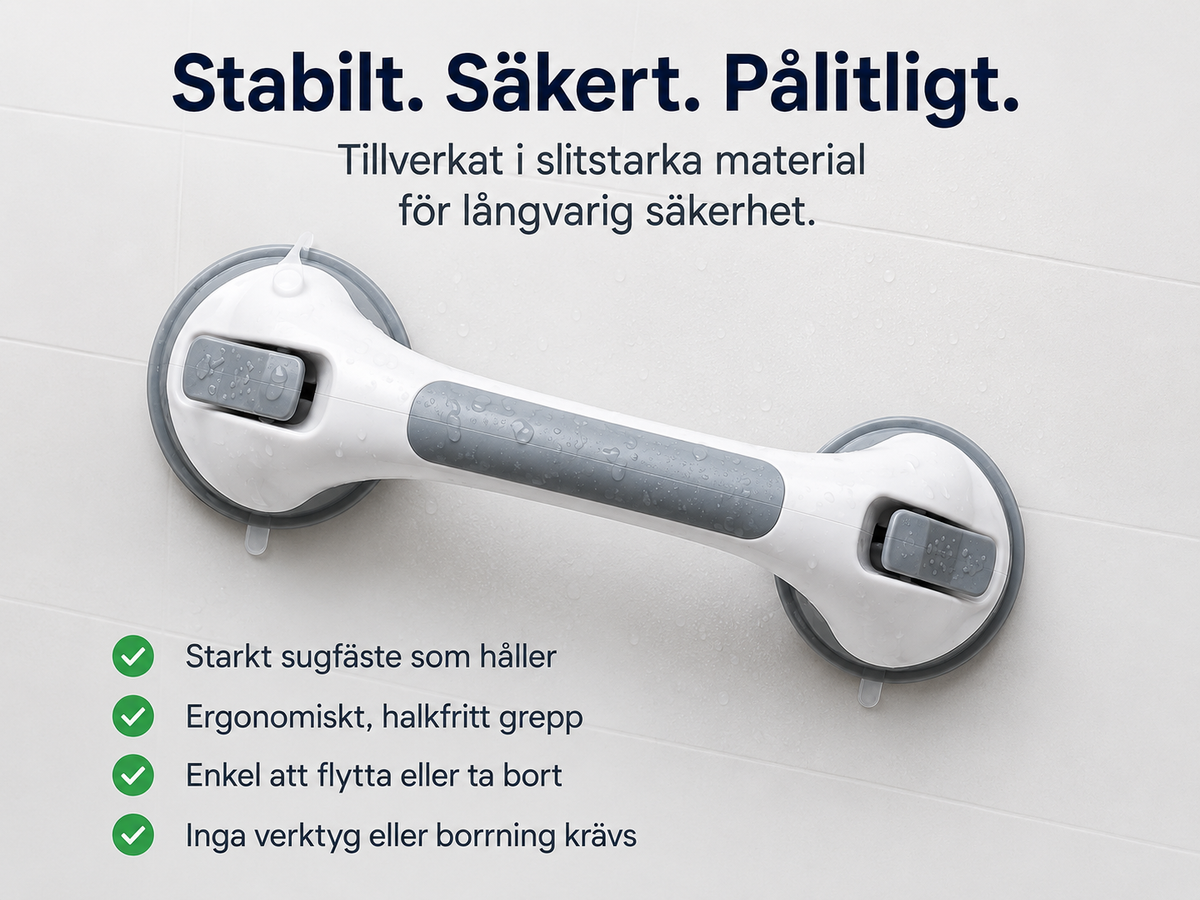 Handtaget monterat på kakel